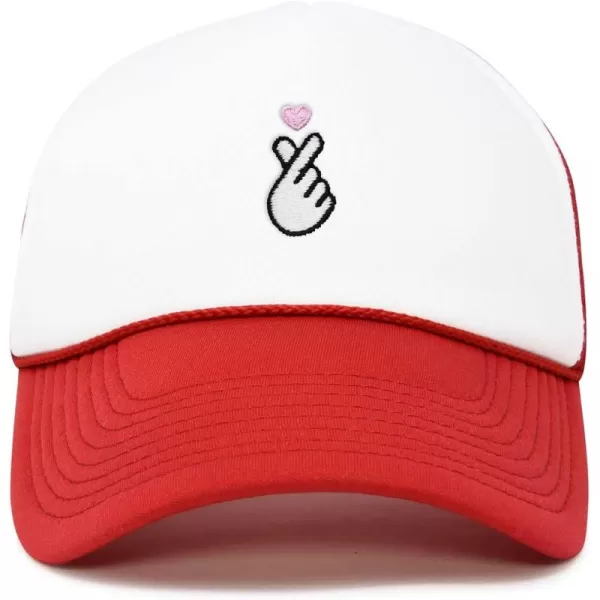 DALIX Embroidered Snap Heart Trucker Cap Hat Women