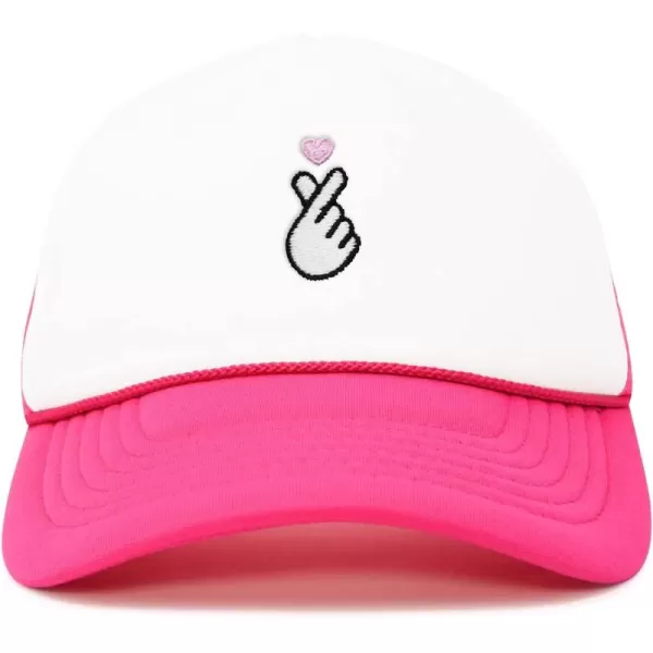 DALIX Embroidered Snap Heart Trucker Cap Hat Women
