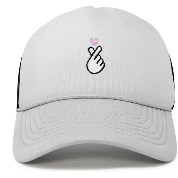 DALIX Embroidered Snap Heart Trucker Cap Hat Women