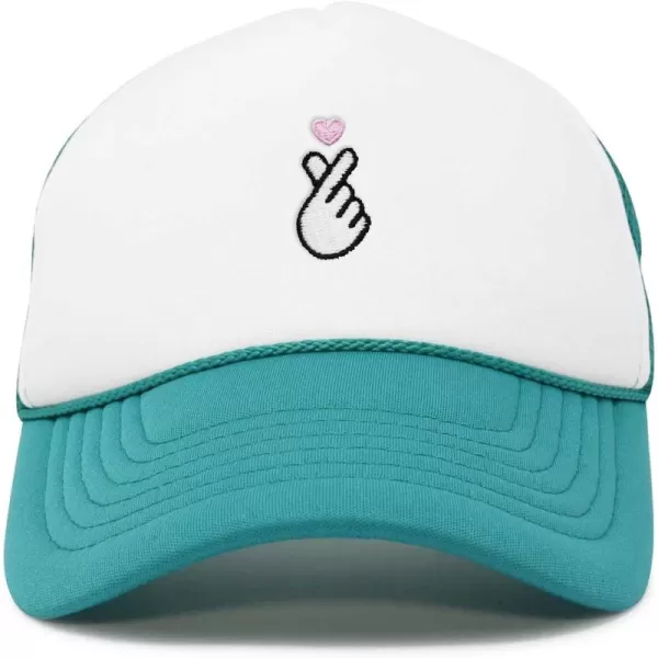 DALIX Embroidered Snap Heart Trucker Cap Hat Women