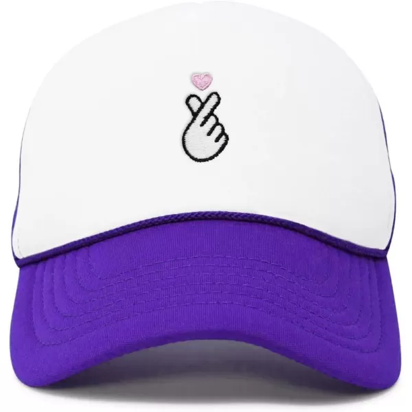 DALIX Embroidered Snap Heart Trucker Cap Hat Women