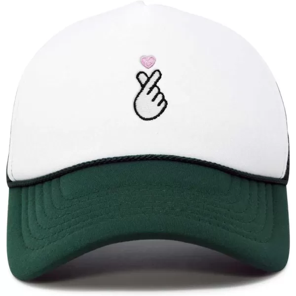 DALIX Embroidered Snap Heart Trucker Cap Hat Women