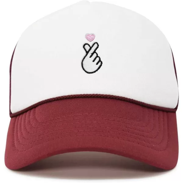 DALIX Embroidered Snap Heart Trucker Cap Hat Women