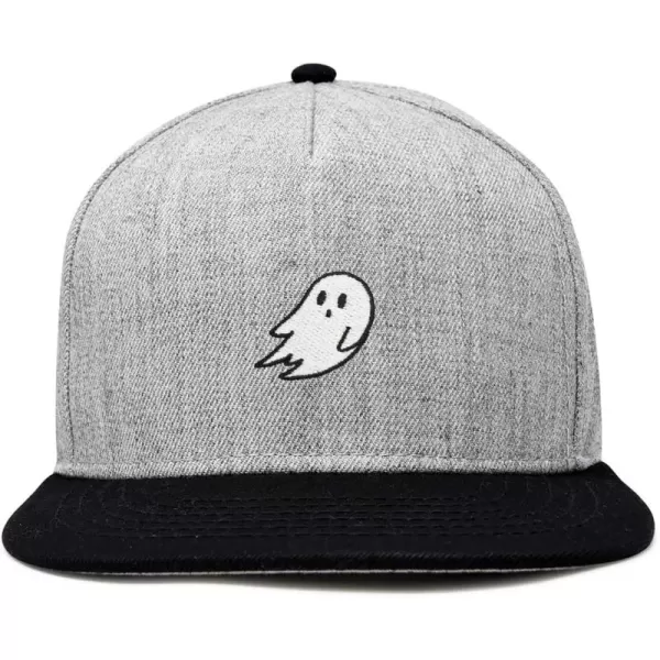 DALIX Ghost Snapback Flat Bill Baseball Hat Embroidered Cap Mens