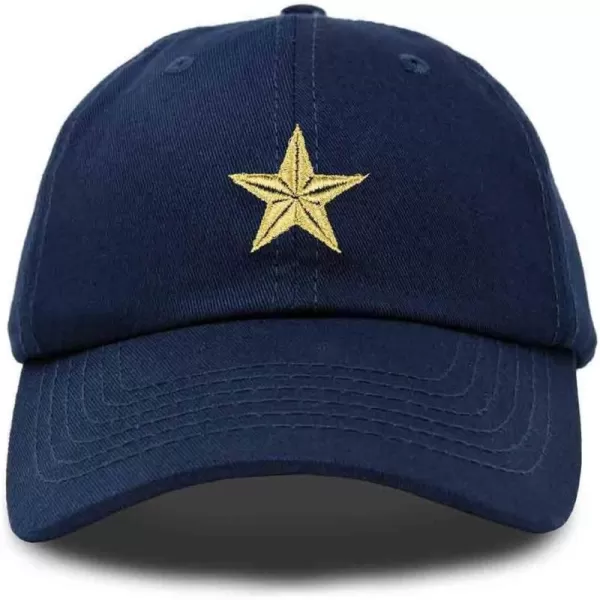 DALIX Gold Star Embroidered Dad Cap Cotton Baseball Hat Women