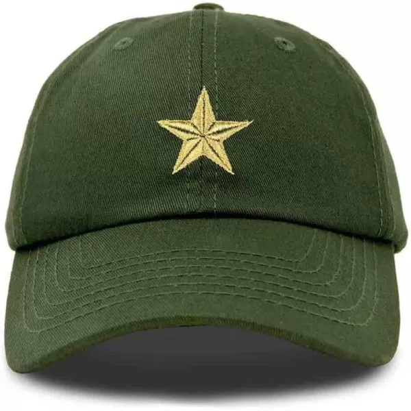 DALIX Gold Star Embroidered Dad Cap Cotton Baseball Hat Women