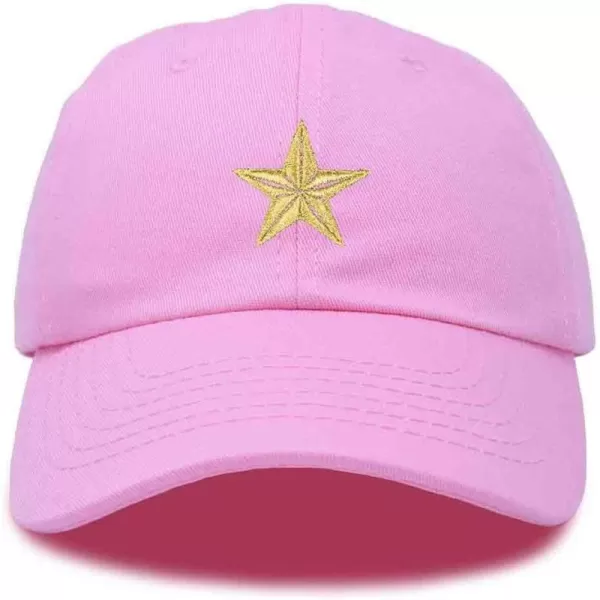 DALIX Gold Star Embroidered Dad Cap Cotton Baseball Hat Women