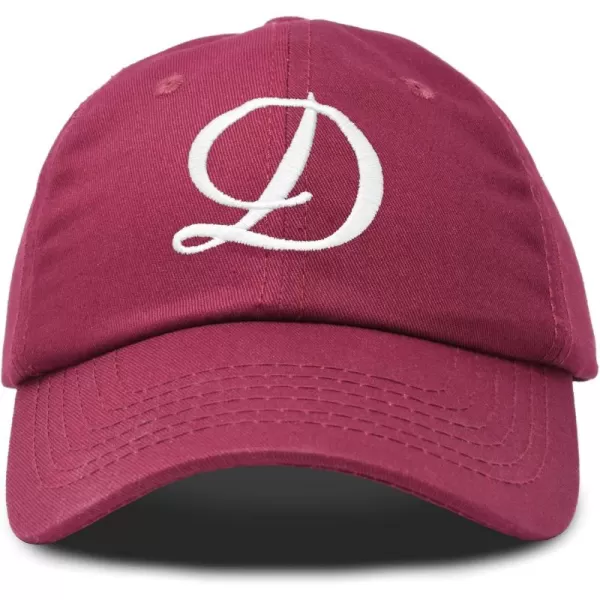 DALIX Initial Hat Letter D Womens Baseball Cap Monogram Cursive Embroider
