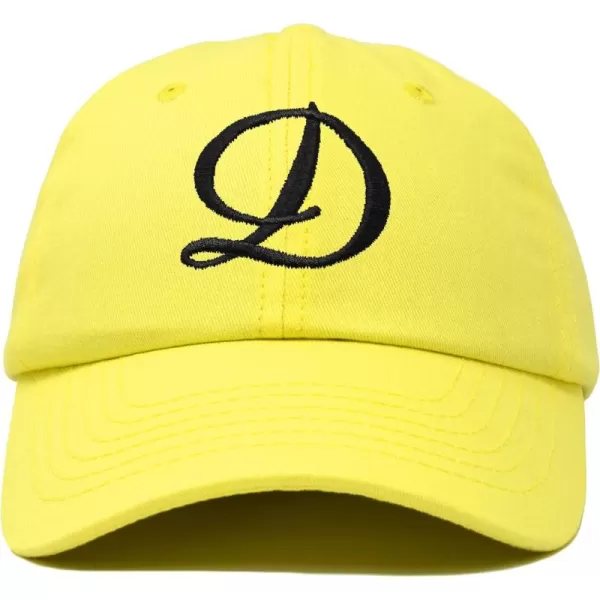 DALIX Initial Hat Letter D Womens Baseball Cap Monogram Cursive Embroider