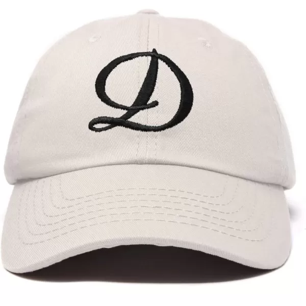 DALIX Initial Hat Letter D Womens Baseball Cap Monogram Cursive Embroider