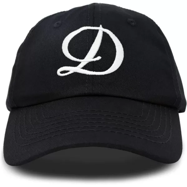 DALIX Initial Hat Letter D Womens Baseball Cap Monogram Cursive Embroider