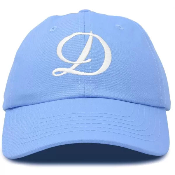 DALIX Initial Hat Letter D Womens Baseball Cap Monogram Cursive Embroider