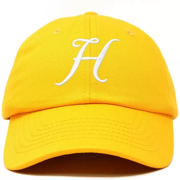 DALIX Initial Hat Letter H Womens Baseball Cap Monogram Cursive Embroider