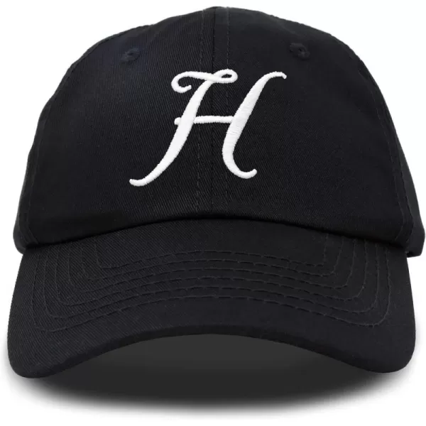 DALIX Initial Hat Letter H Womens Baseball Cap Monogram Cursive Embroider