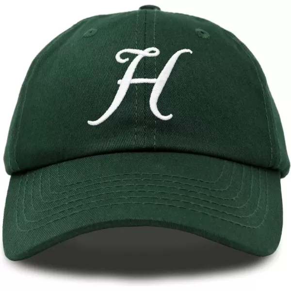 DALIX Initial Hat Letter H Womens Baseball Cap Monogram Cursive Embroider