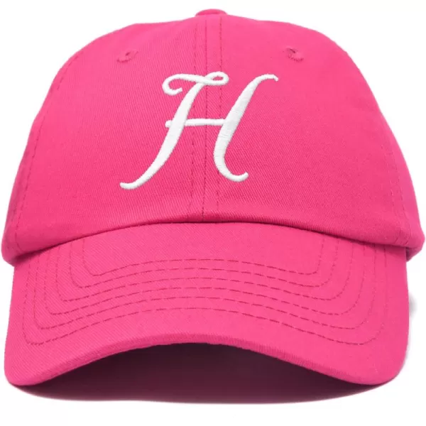 DALIX Initial Hat Letter H Womens Baseball Cap Monogram Cursive Embroider