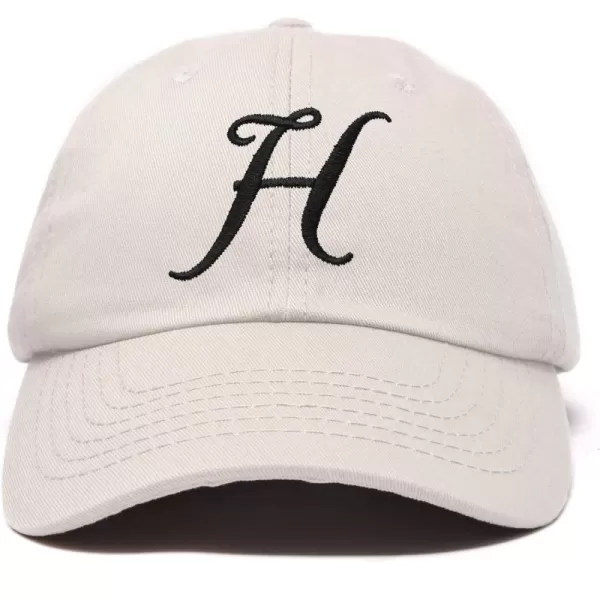 DALIX Initial Hat Letter H Womens Baseball Cap Monogram Cursive Embroider
