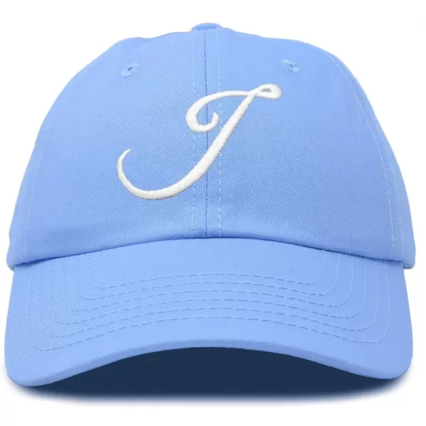 DALIX Initial Hat Letter J Womens Baseball Cap Monogram Cursive Embroider