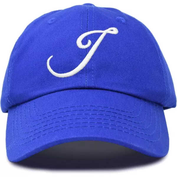 DALIX Initial Hat Letter J Womens Baseball Cap Monogram Cursive Embroider