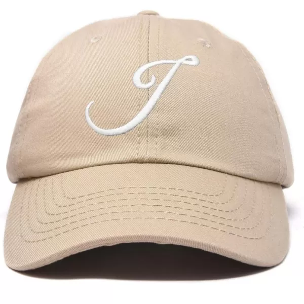 DALIX Initial Hat Letter J Womens Baseball Cap Monogram Cursive Embroider