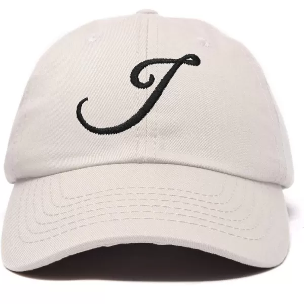 DALIX Initial Hat Letter J Womens Baseball Cap Monogram Cursive Embroider