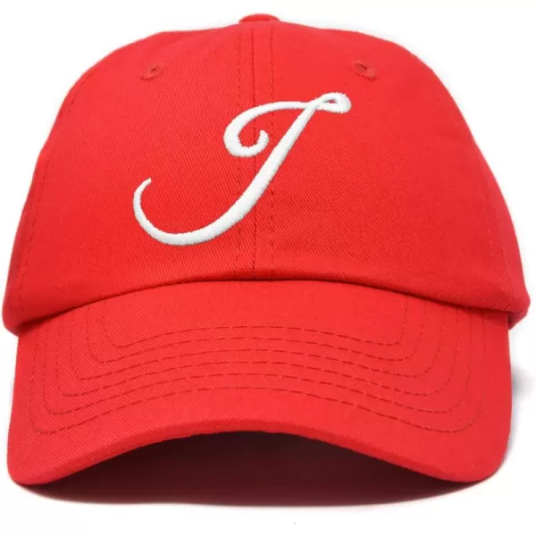 DALIX Initial Hat Letter J Womens Baseball Cap Monogram Cursive Embroider