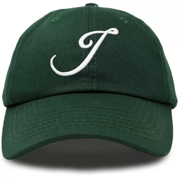 DALIX Initial Hat Letter J Womens Baseball Cap Monogram Cursive Embroider