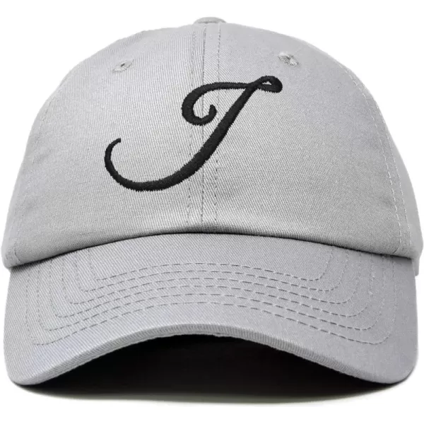 DALIX Initial Hat Letter J Womens Baseball Cap Monogram Cursive Embroider