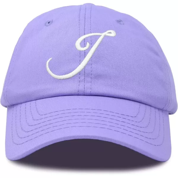 DALIX Initial Hat Letter J Womens Baseball Cap Monogram Cursive Embroider