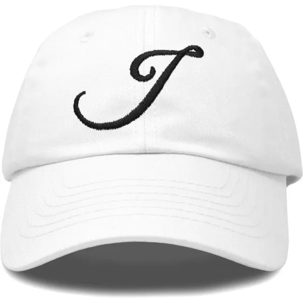 DALIX Initial Hat Letter J Womens Baseball Cap Monogram Cursive Embroider
