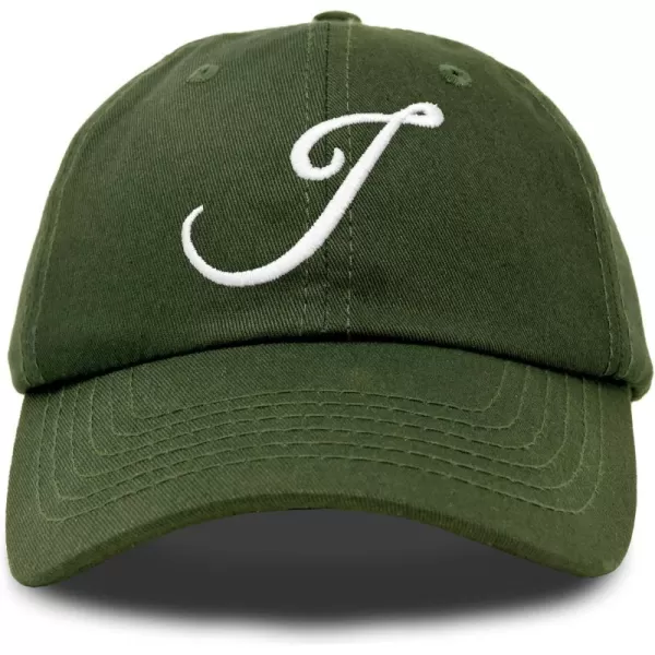 DALIX Initial Hat Letter J Womens Baseball Cap Monogram Cursive Embroider