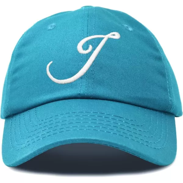DALIX Initial Hat Letter J Womens Baseball Cap Monogram Cursive Embroider
