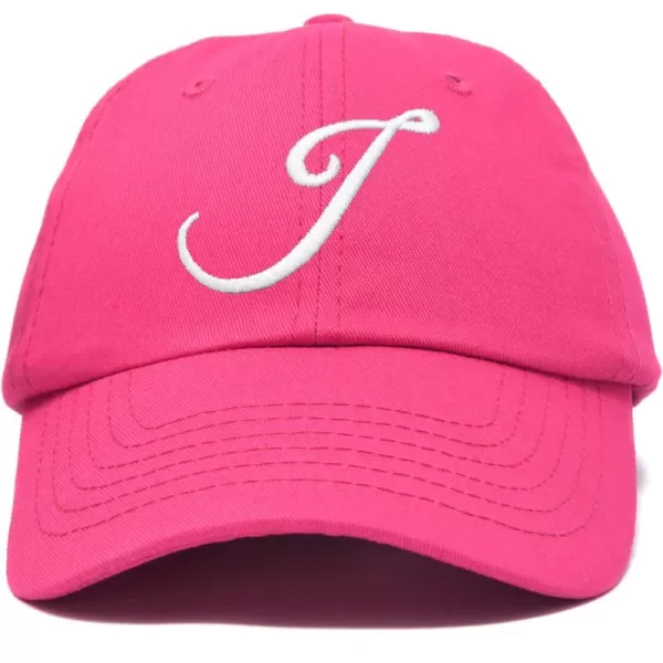 DALIX Initial Hat Letter J Womens Baseball Cap Monogram Cursive Embroider