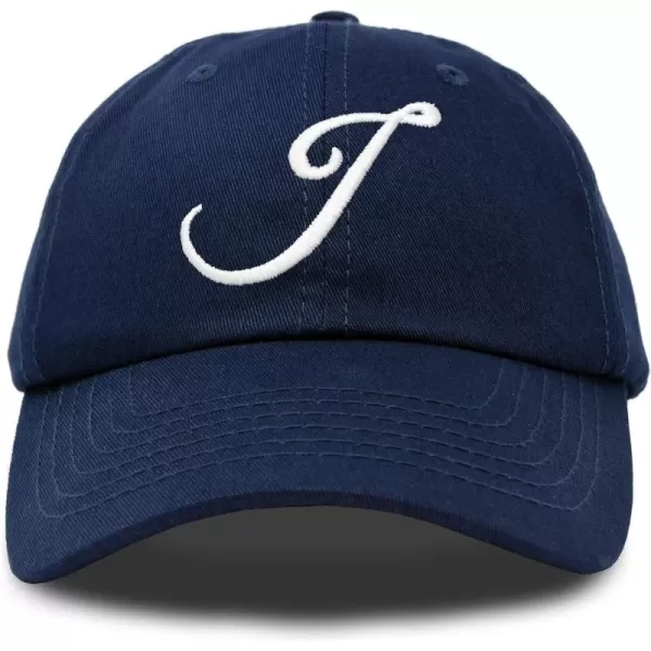 DALIX Initial Hat Letter J Womens Baseball Cap Monogram Cursive Embroider