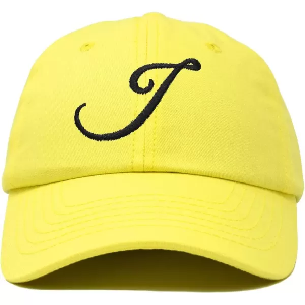 DALIX Initial Hat Letter J Womens Baseball Cap Monogram Cursive Embroider