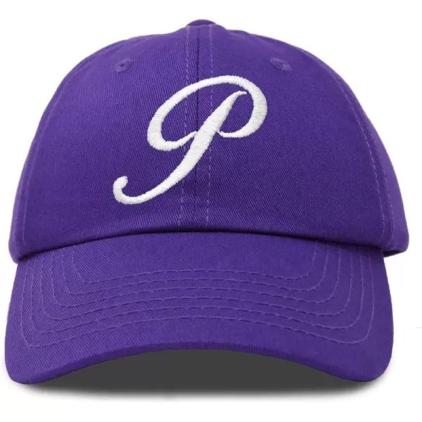 DALIX Initial Hat Letter P Womens Baseball Cap Monogram Cursive Embroider