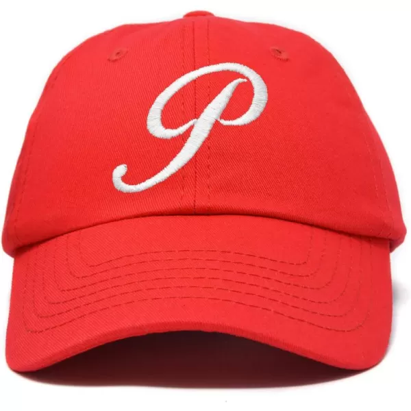 DALIX Initial Hat Letter P Womens Baseball Cap Monogram Cursive Embroider