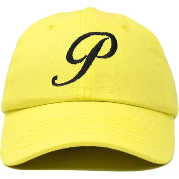 DALIX Initial Hat Letter P Womens Baseball Cap Monogram Cursive Embroider