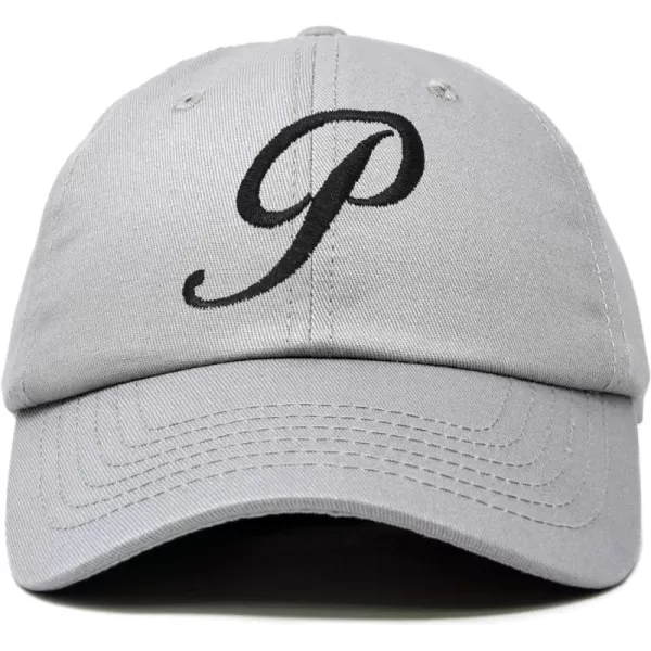 DALIX Initial Hat Letter P Womens Baseball Cap Monogram Cursive Embroider