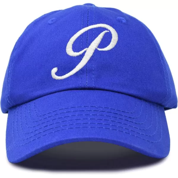 DALIX Initial Hat Letter P Womens Baseball Cap Monogram Cursive Embroider