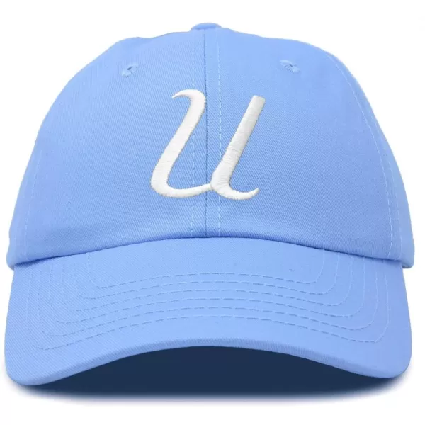 DALIX Initial Hat Letter U Womens Baseball Cap Monogram Cursive Embroider
