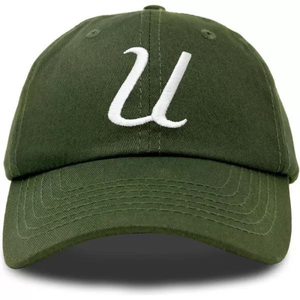 DALIX Initial Hat Letter U Womens Baseball Cap Monogram Cursive Embroider