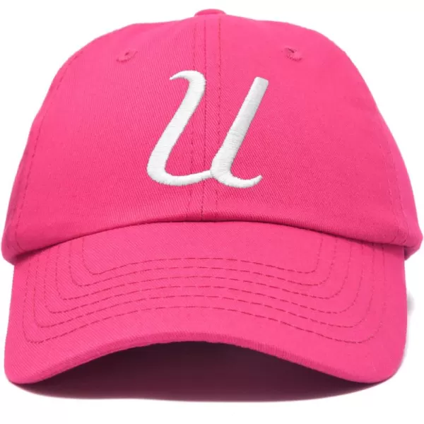 DALIX Initial Hat Letter U Womens Baseball Cap Monogram Cursive Embroider