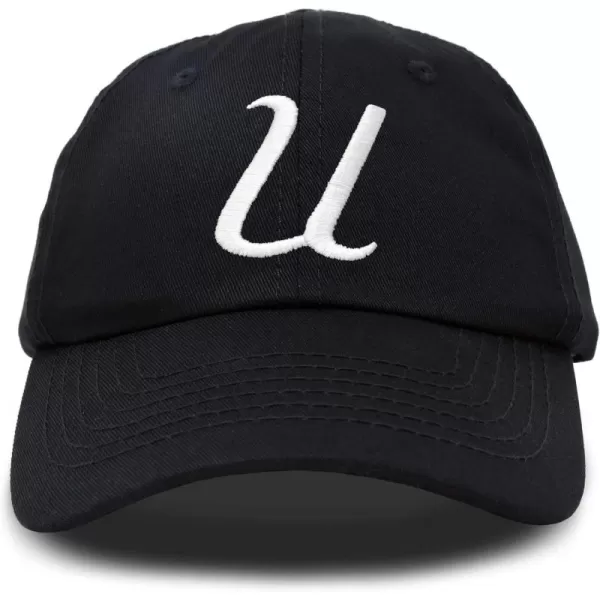 DALIX Initial Hat Letter U Womens Baseball Cap Monogram Cursive Embroider