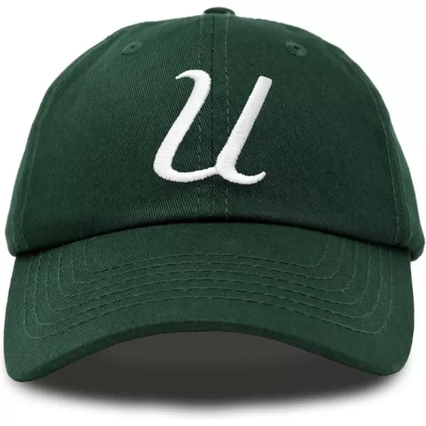 DALIX Initial Hat Letter U Womens Baseball Cap Monogram Cursive Embroider