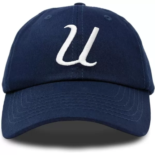 DALIX Initial Hat Letter U Womens Baseball Cap Monogram Cursive Embroider