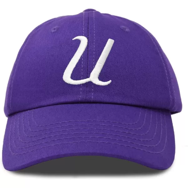 DALIX Initial Hat Letter U Womens Baseball Cap Monogram Cursive Embroider