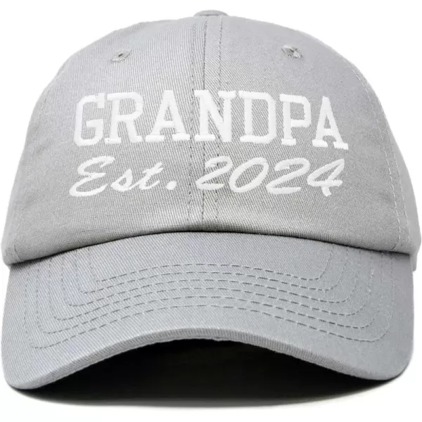 DALIX New Grandpa Hat Est 2024 Fun Gift Embroidered Dad Hat Cotton Cap