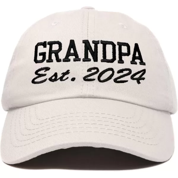 DALIX New Grandpa Hat Est 2024 Fun Gift Embroidered Dad Hat Cotton Cap
