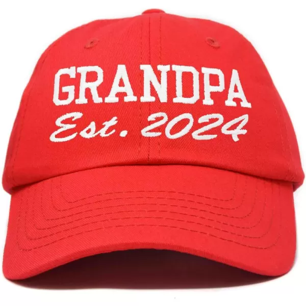 DALIX New Grandpa Hat Est 2024 Fun Gift Embroidered Dad Hat Cotton Cap